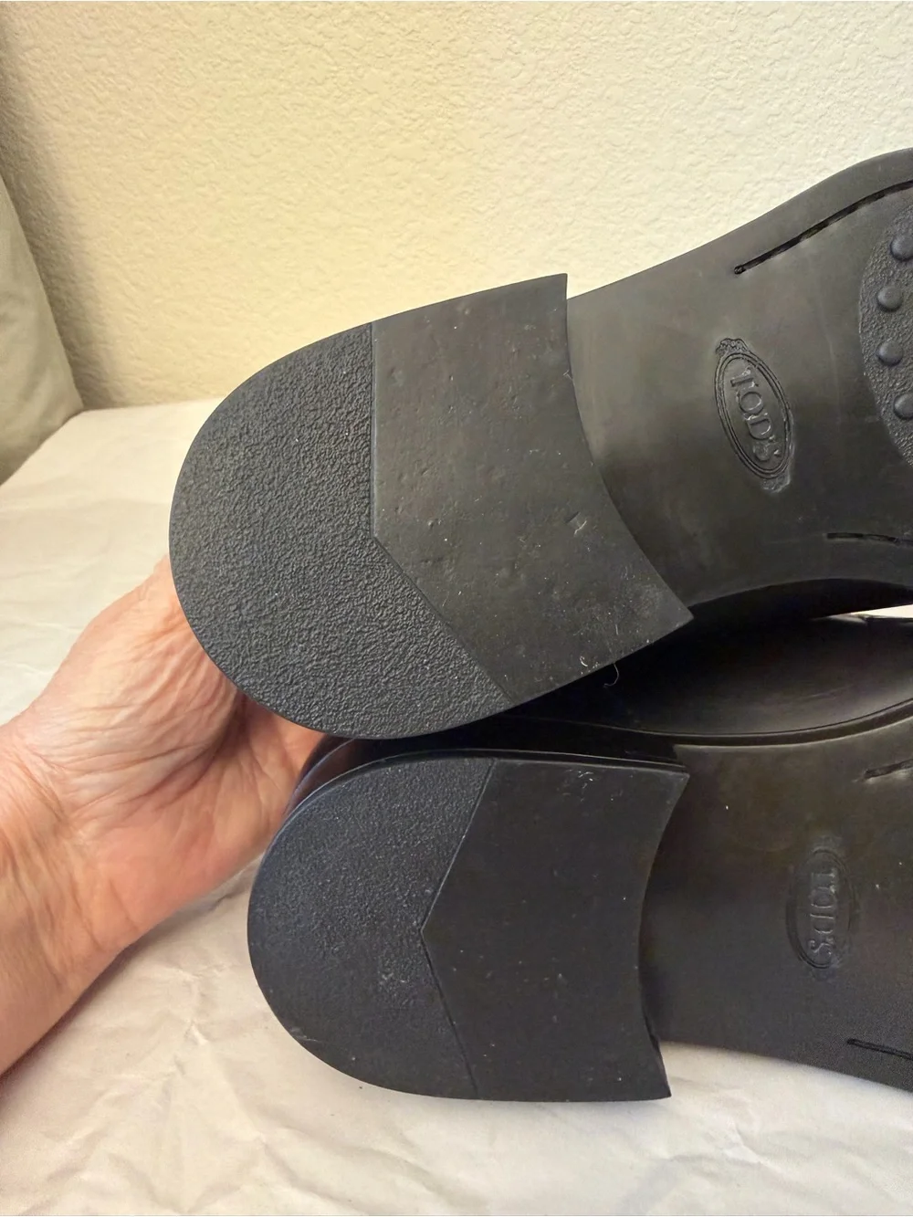 Tod's Black Leather Derby Lace-Up Shoes sz10